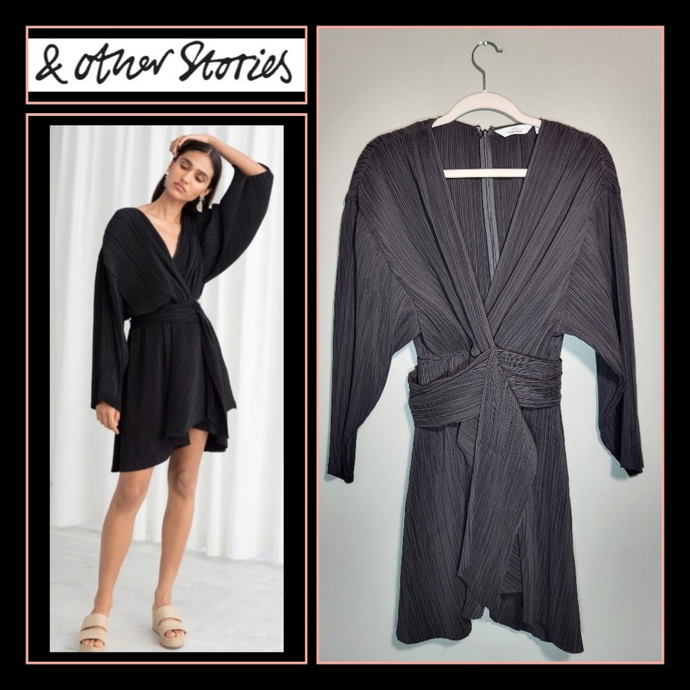 NWOT & OTHER STORIES Dress | Size 2 | Plisse Pleated Little Black Dress